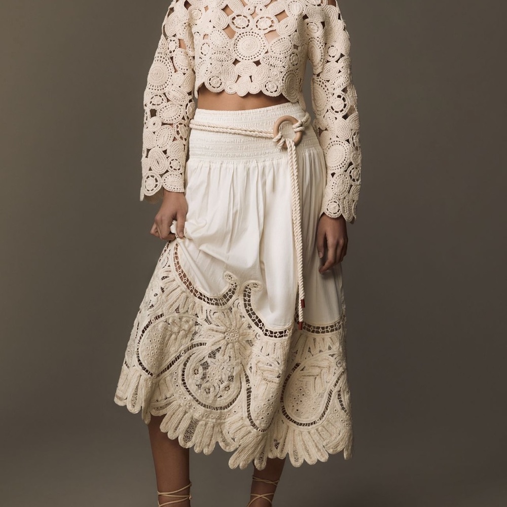 Love the Label Cream Crochet Skirt